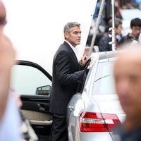 George Clooney on the set of a Mercedes Benz E300 L advert photos | Picture 78330